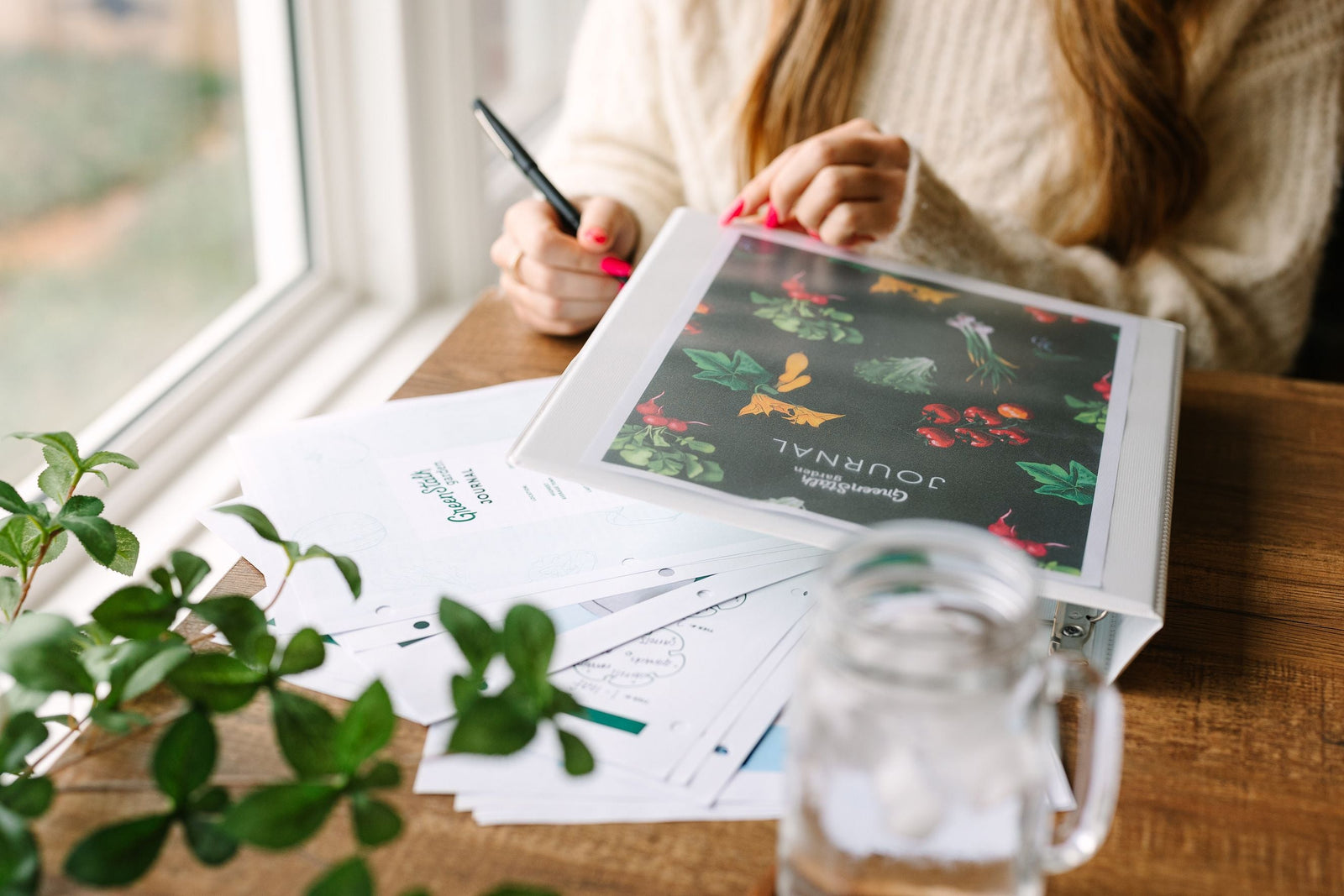 Woman planning her spring garden