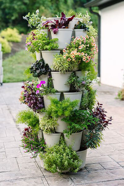 hanging wall garden planter 7 Tier GreenStalk Leaf Vertical Planter | Stunning Stone (Basic Textur