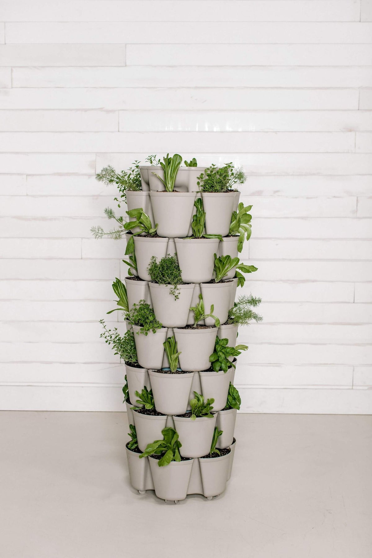 7 Tier GreenStalk Leaf Vertical Planter | Stunning Stone (Basic Texture) 