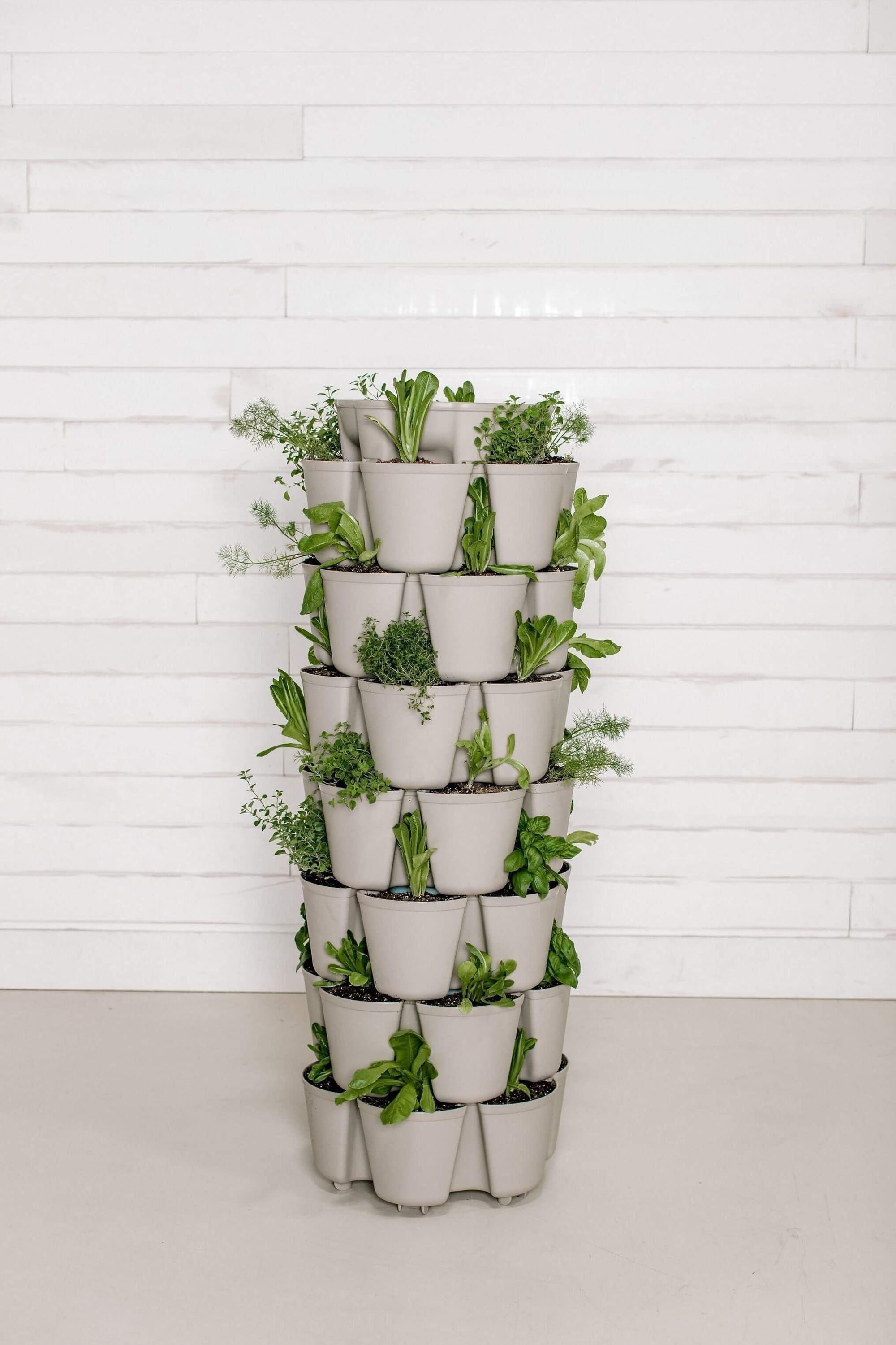 vertical indoor planter 7 Tier GreenStalk Leaf Vertical Planter | Stunning Stone (Basic Textur