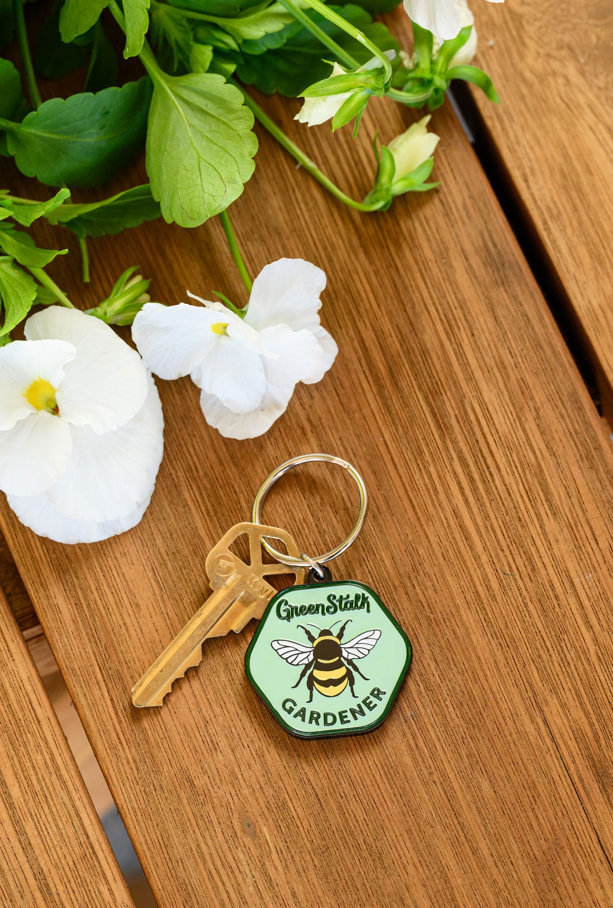 I&#39;d Rather Bee Gardening Keychain 