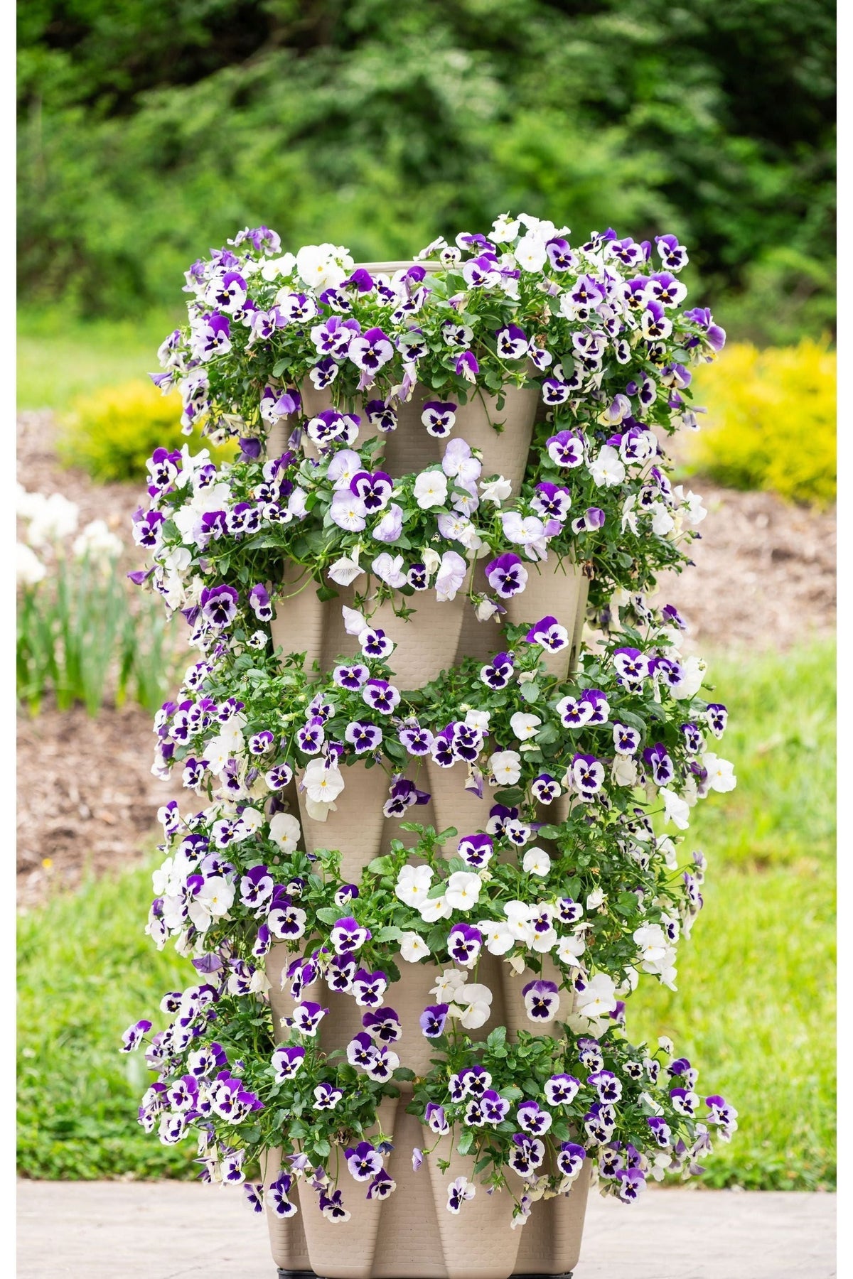 5 Tier GreenStalk Original Vertical Planter | Stunning Stone (Basket Weave Texture) 