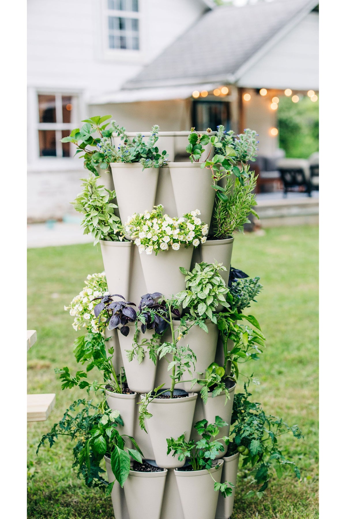 5 pots for plants 5 Tier GreenStalk Original Vertical Planter | Stunning Stone (Basic Te