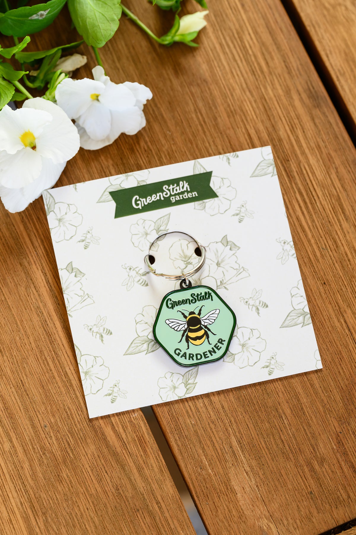 I&#39;d Rather Bee Gardening Keychain 