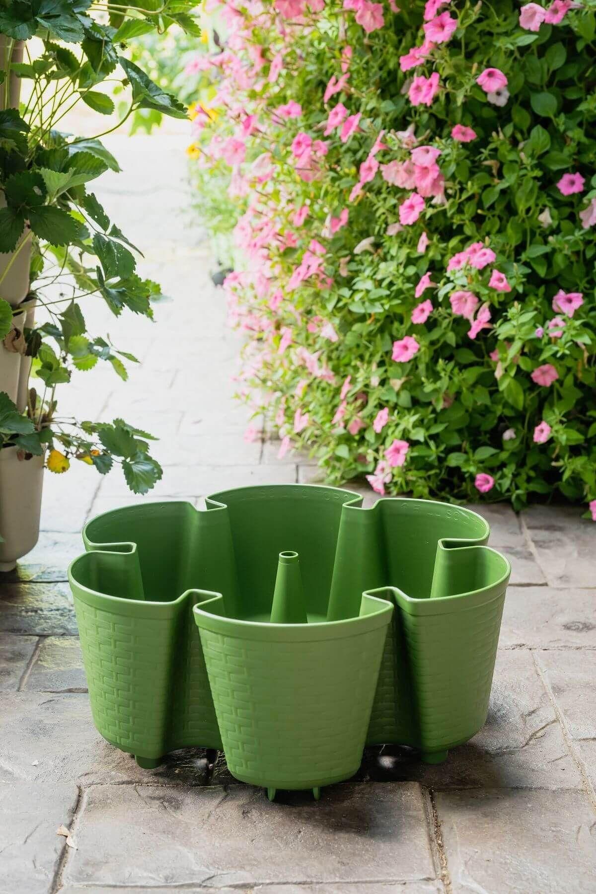 indoor plant pots baskets Individual Leaf Planter | Evergreen (Basket Weave Texture)