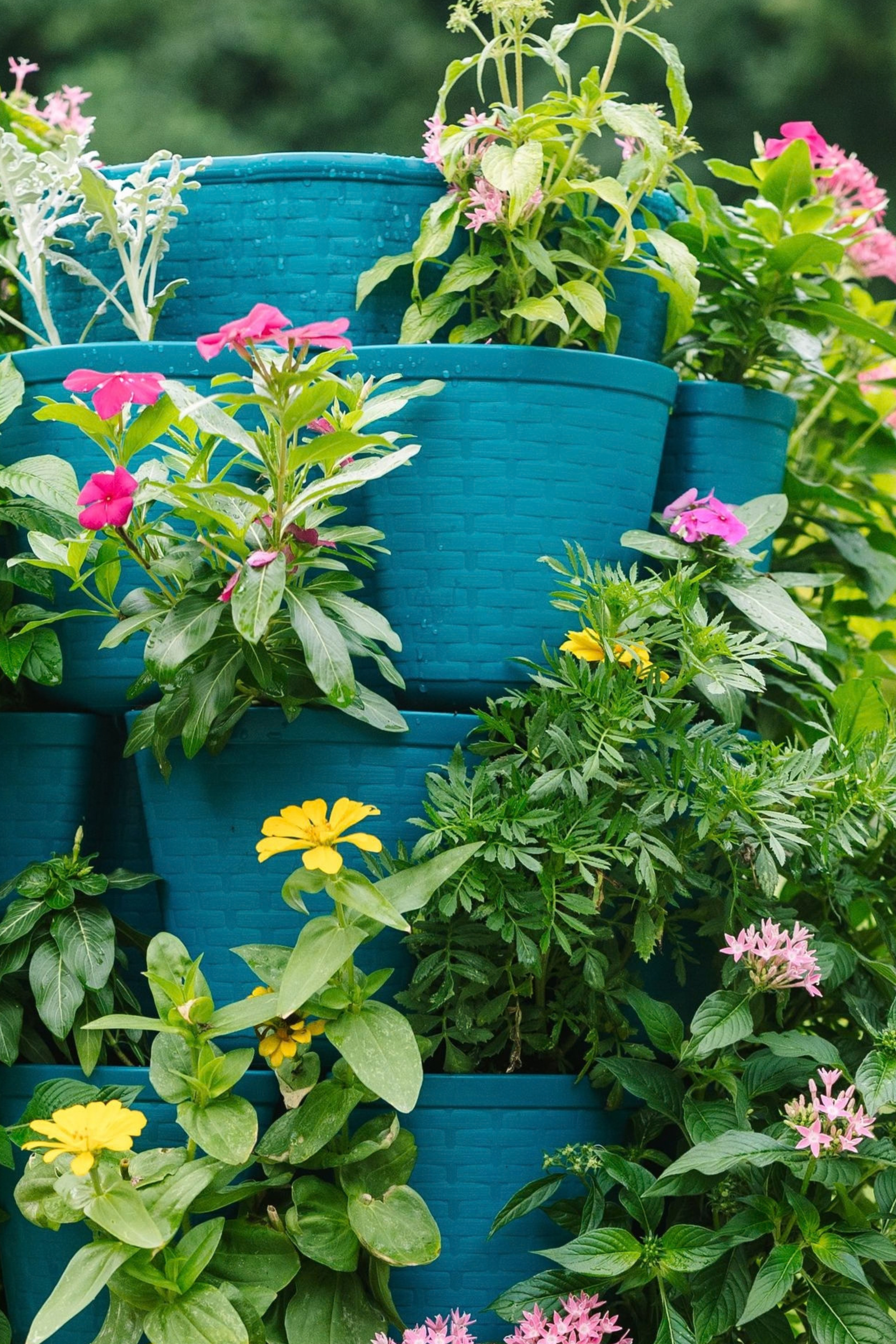 7 Tier GreenStalk Leaf Vertical Planter | Dragonfly (Basket Weave Texture) 