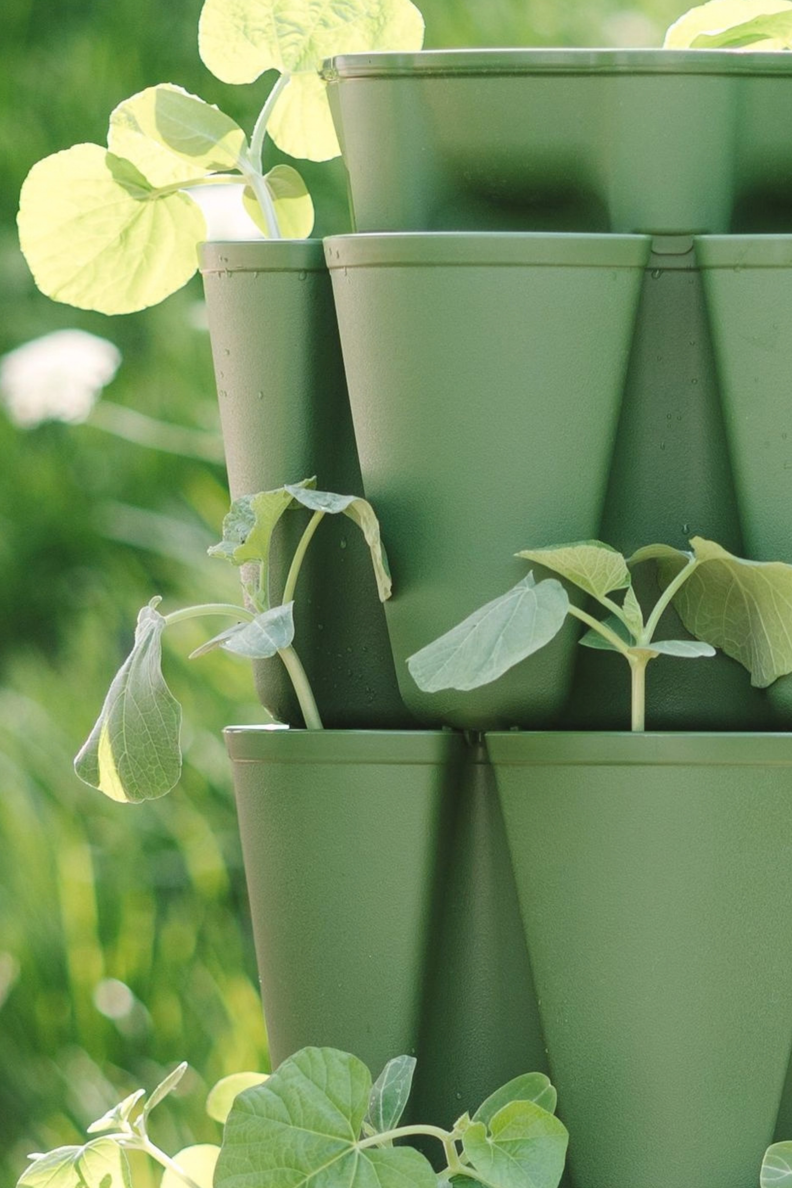 4 Tier GreenStalk Original Vertical Planter | Evergreen (Basic Texture) 