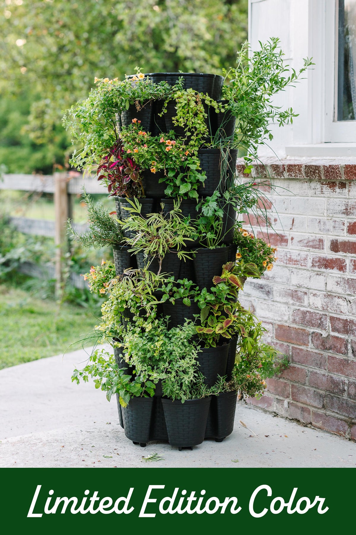 7 Tier GreenStalk Leaf Vertical Planter - Basket Weave Texture 