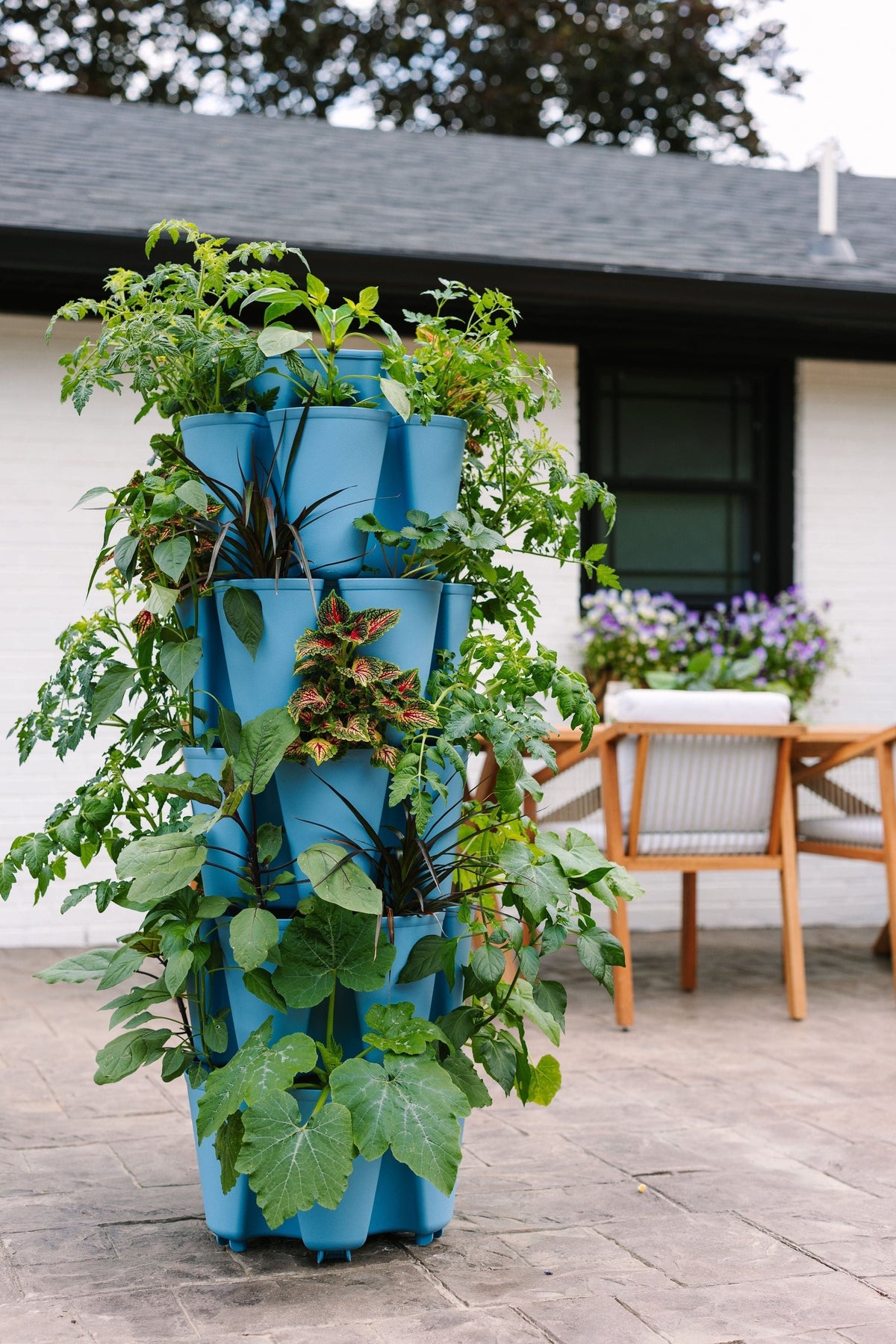 5 Tier GreenStalk Original Vertical Planter | Glacier Blue (Basic Texture) 