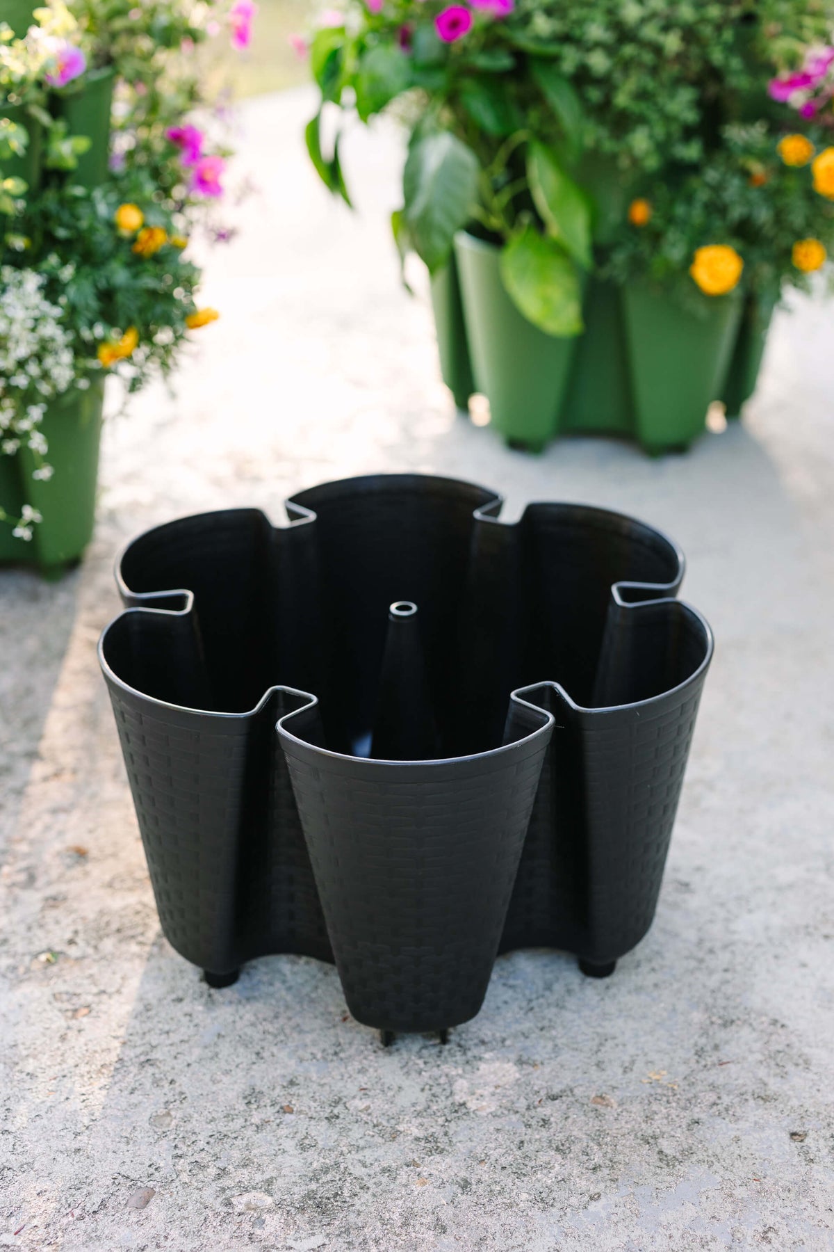 Individual Original Planter | Beautiful Black (Basket Weave Texture) 