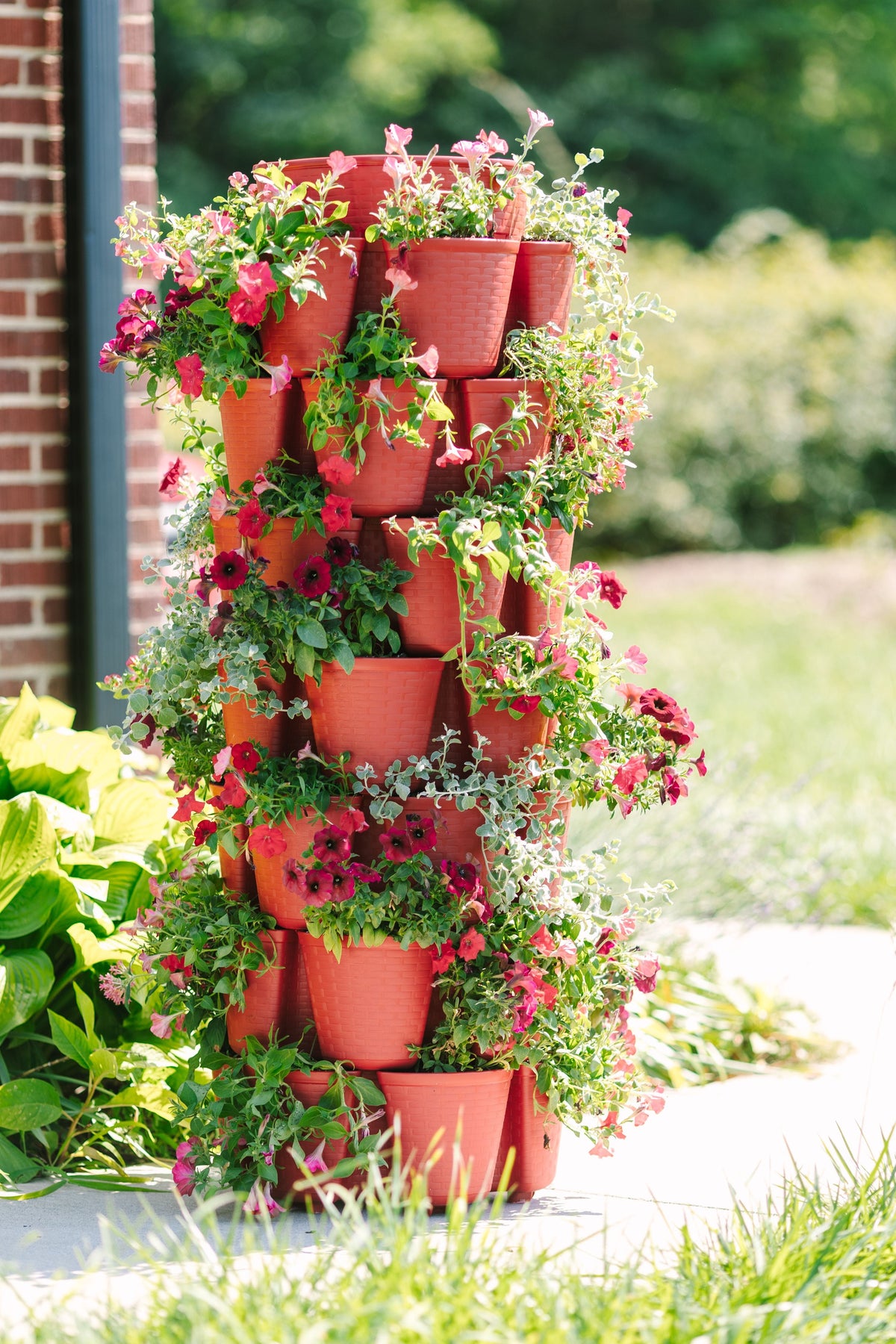7 Tier GreenStalk Leaf Vertical Planter | Tomato (Basket Weave Texture) 