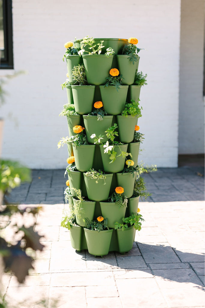 7 Tier GreenStalk Leaf Vertical Planter | Evergreen (Basic Texture)