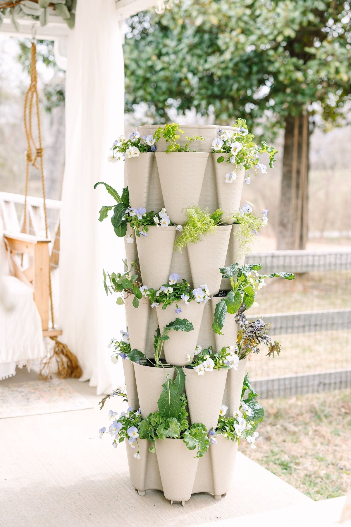 5.5 plant pot 5 Tier GreenStalk Original Vertical Planter | Stunning Stone (Basket W
