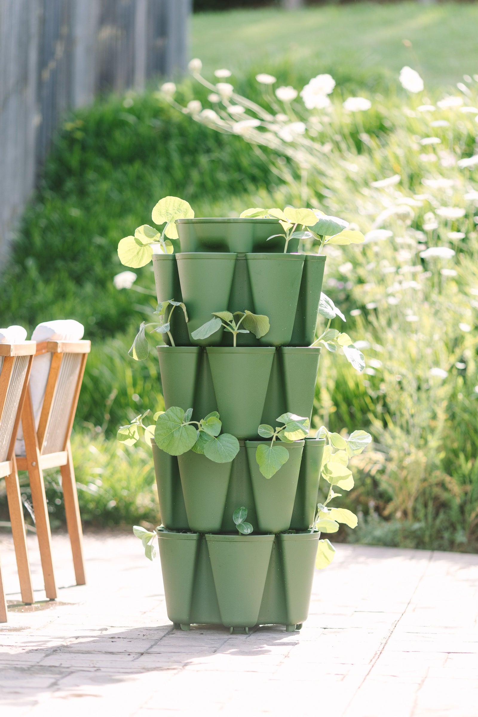 4 Tier GreenStalk Original Vertical Planter | Evergreen (Basic Texture) 
