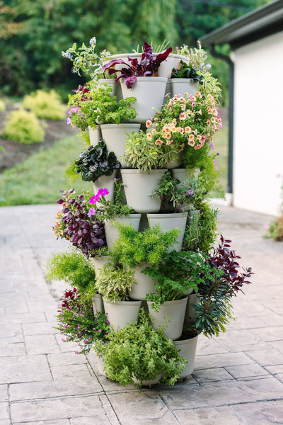 planter towers 7 Tier GreenStalk Leaf Vertical Planter | Stunning Stone (Basic Textur