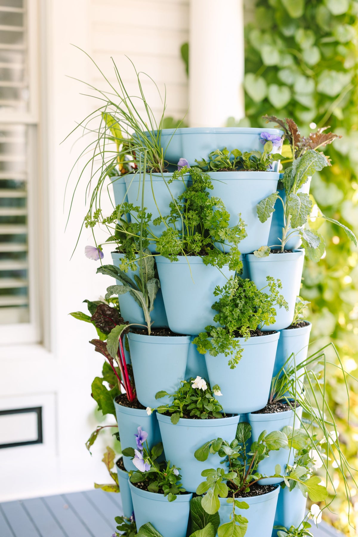 7 Tier GreenStalk Leaf Vertical Planter | Glacier Blue (Basic Texture) FINAL SALE 