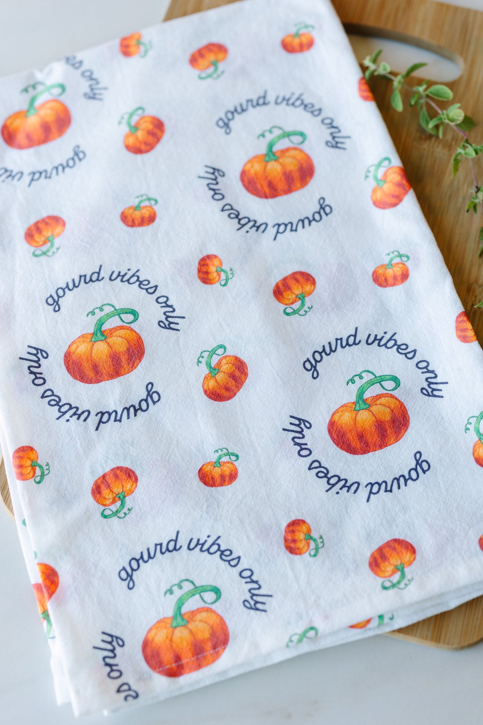 GreenStalk Gourd Vibes Print Sourdough Towel 