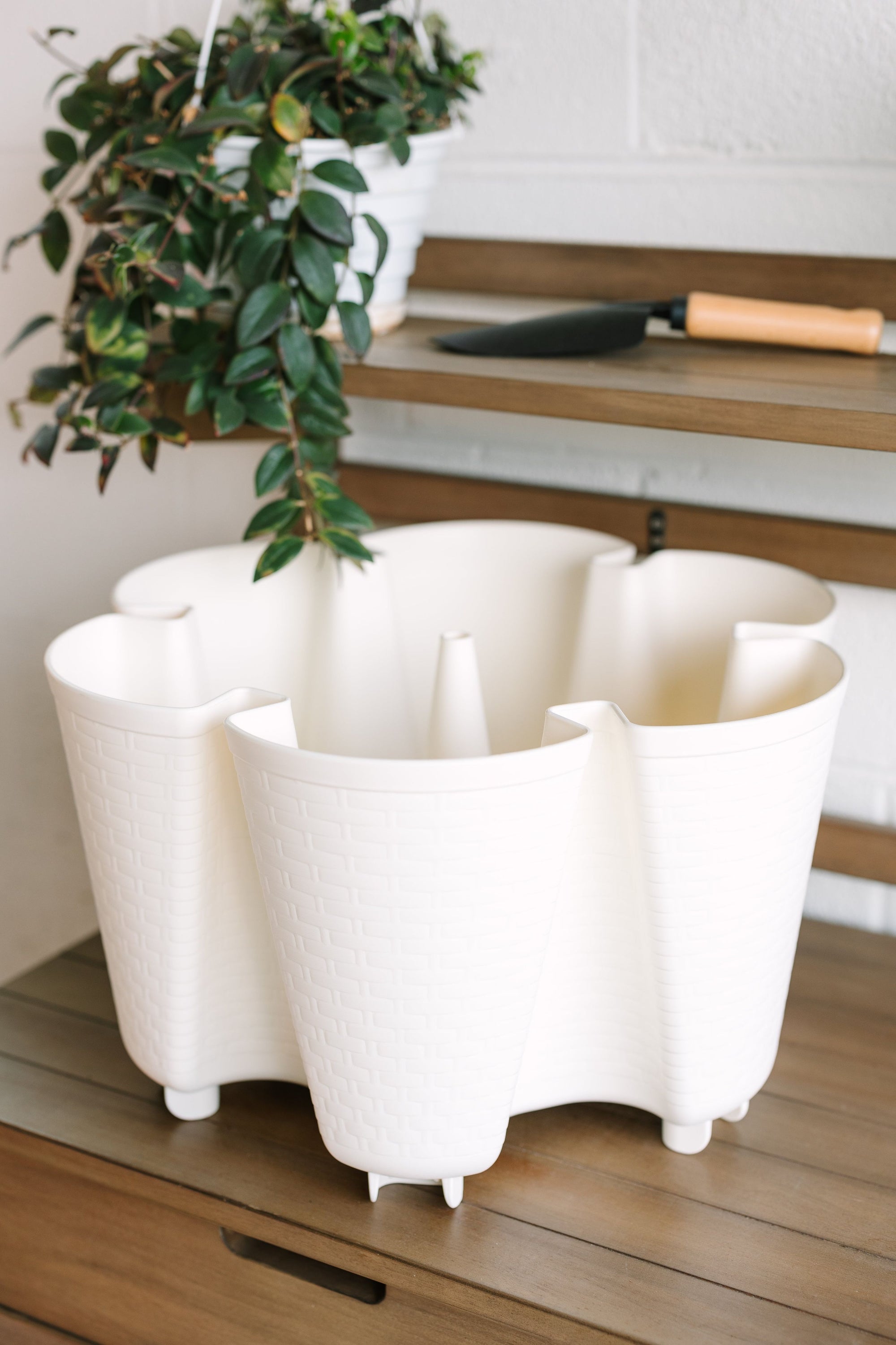 Individual Original Planter | Snow (Basket Weave Texture) 