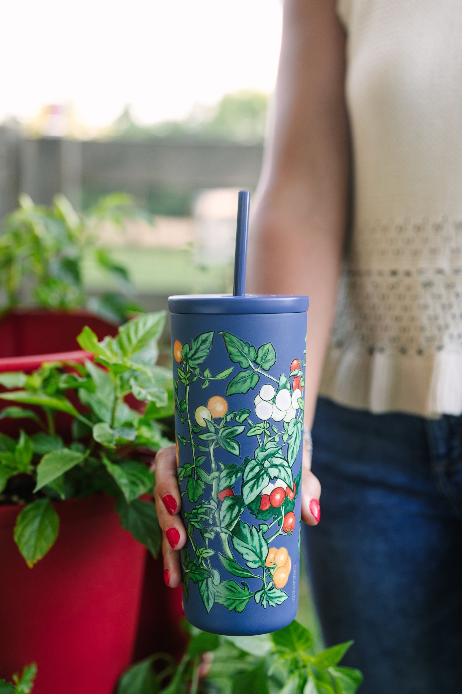 Leakproof 24oz Cold Cup - Tomato Pattern 