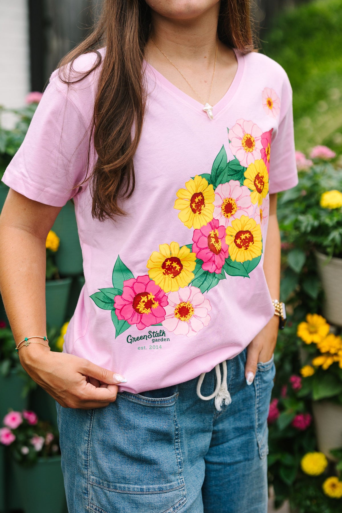Pink Floral Short Sleeve Tee 