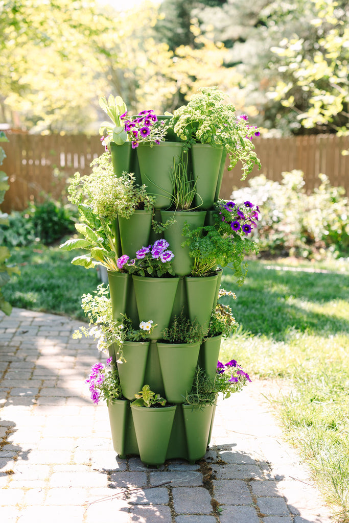5 Tier GreenStalk Original Vertical Planter | Evergreen (Basic Texture)