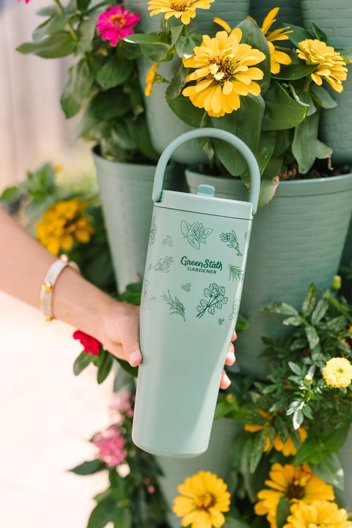 Leakproof 30oz Cold Cup - Herb Pattern 