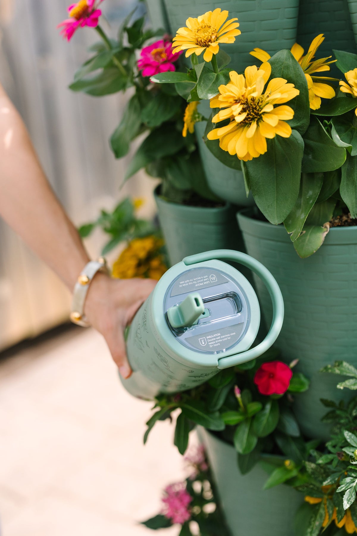 Leakproof 30oz Cold Cup - Herb Pattern 