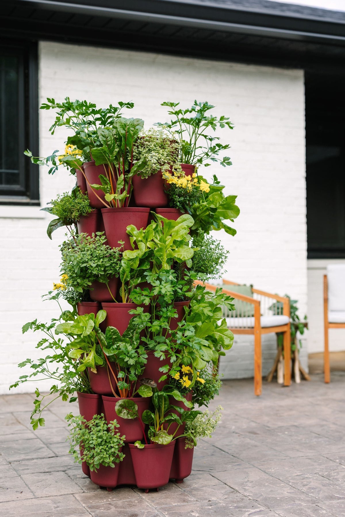 7 Tier GreenStalk Leaf Vertical Planter | Rusted Garden Red (Basic Texture) 