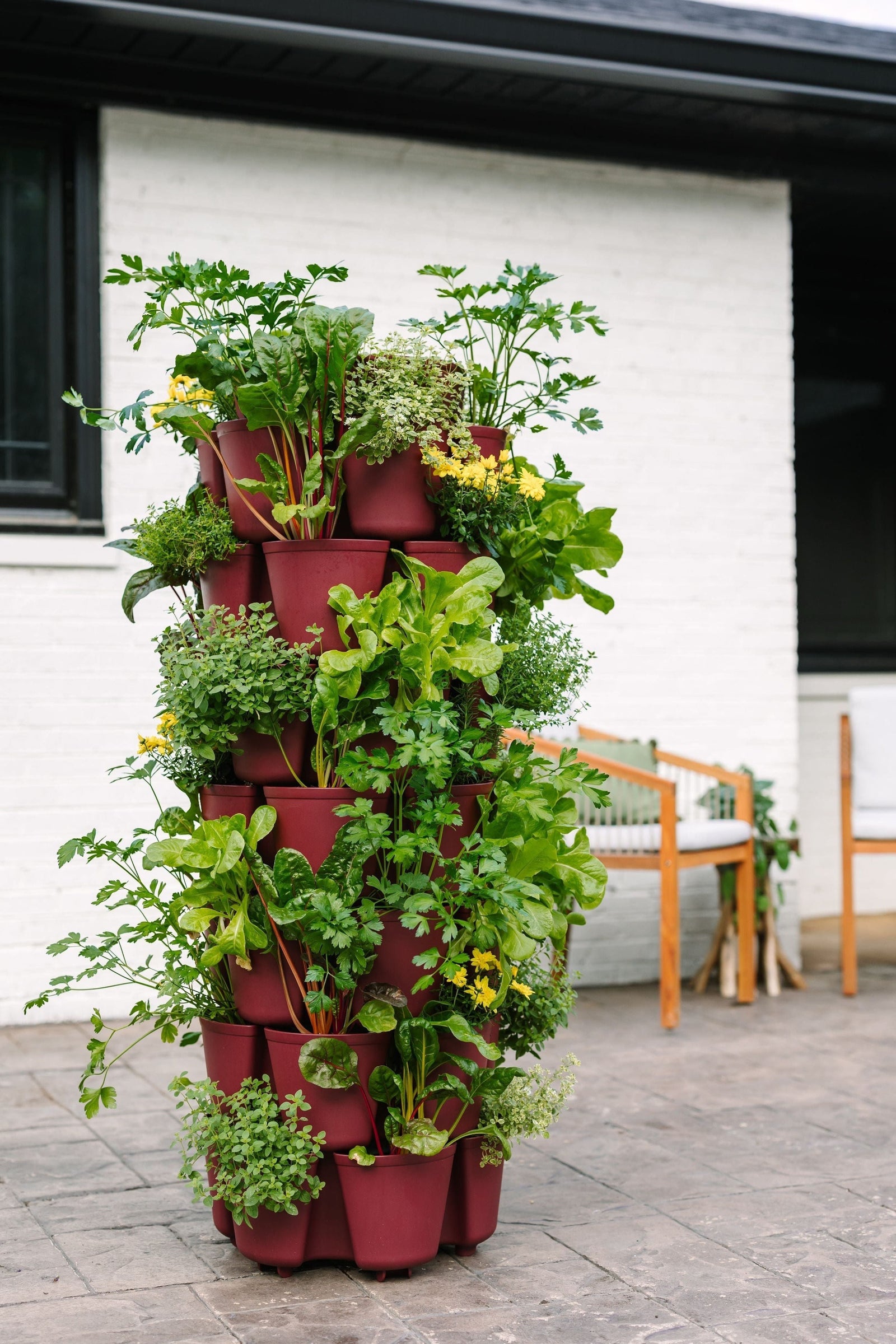 7 Tier GreenStalk Leaf Vertical Planter | Rusted Garden Red (Basic Texture) 