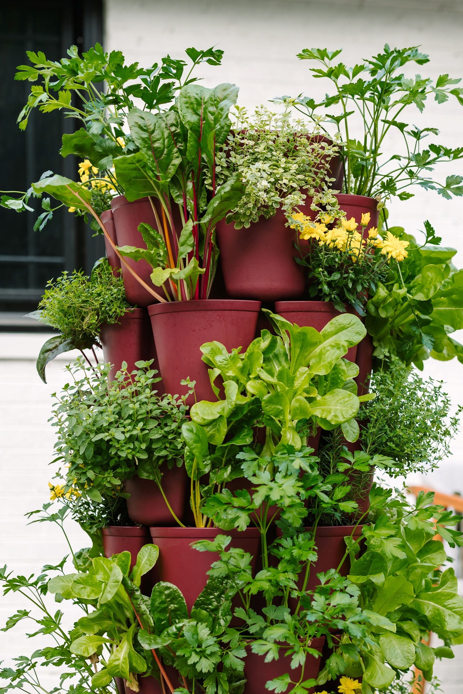 7 Tier GreenStalk Leaf Vertical Planter | Rusted Garden Red (Basic Texture) 