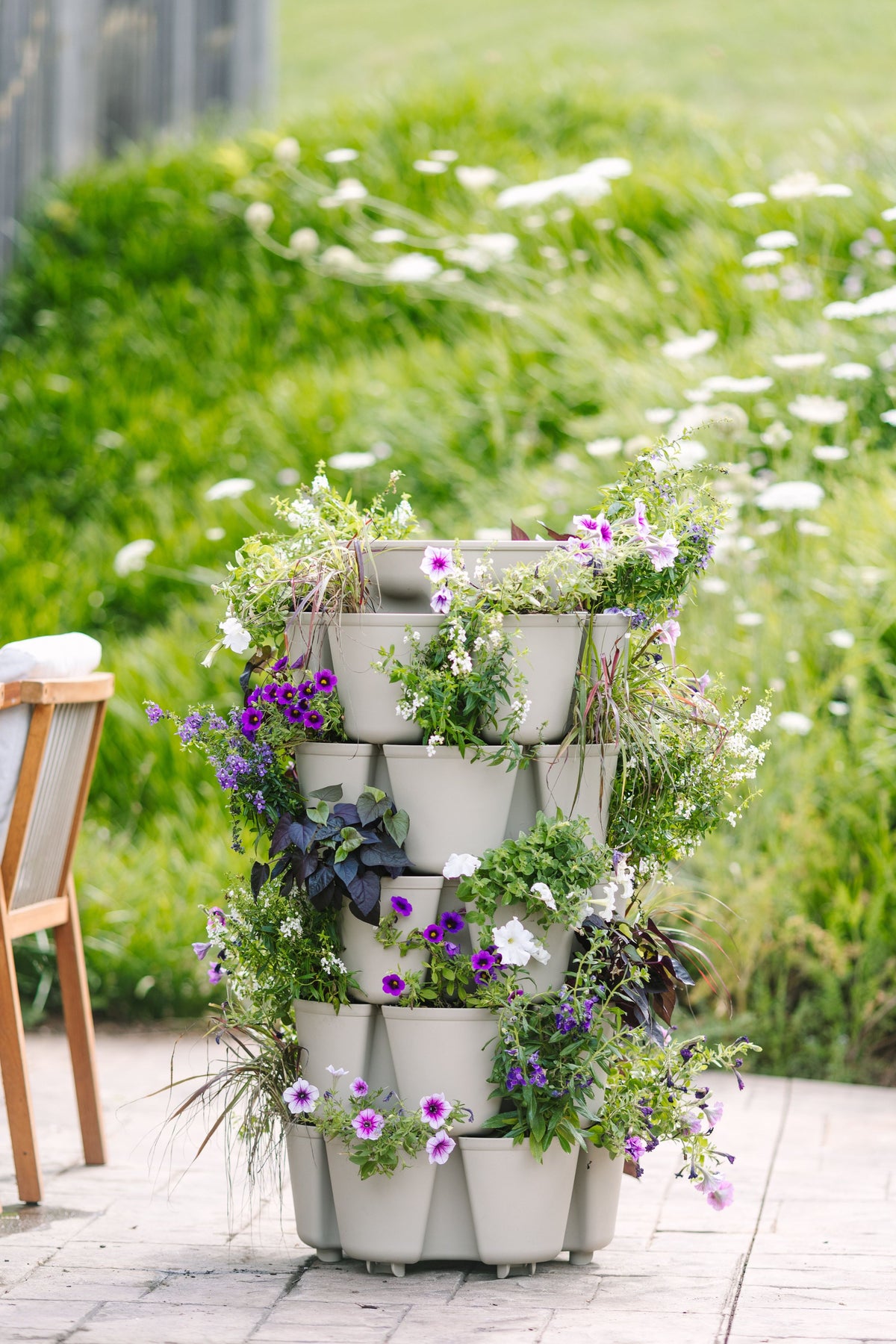 5 Tier GreenStalk Leaf Vertical Planter | Stunning Stone (Basic Texture) 