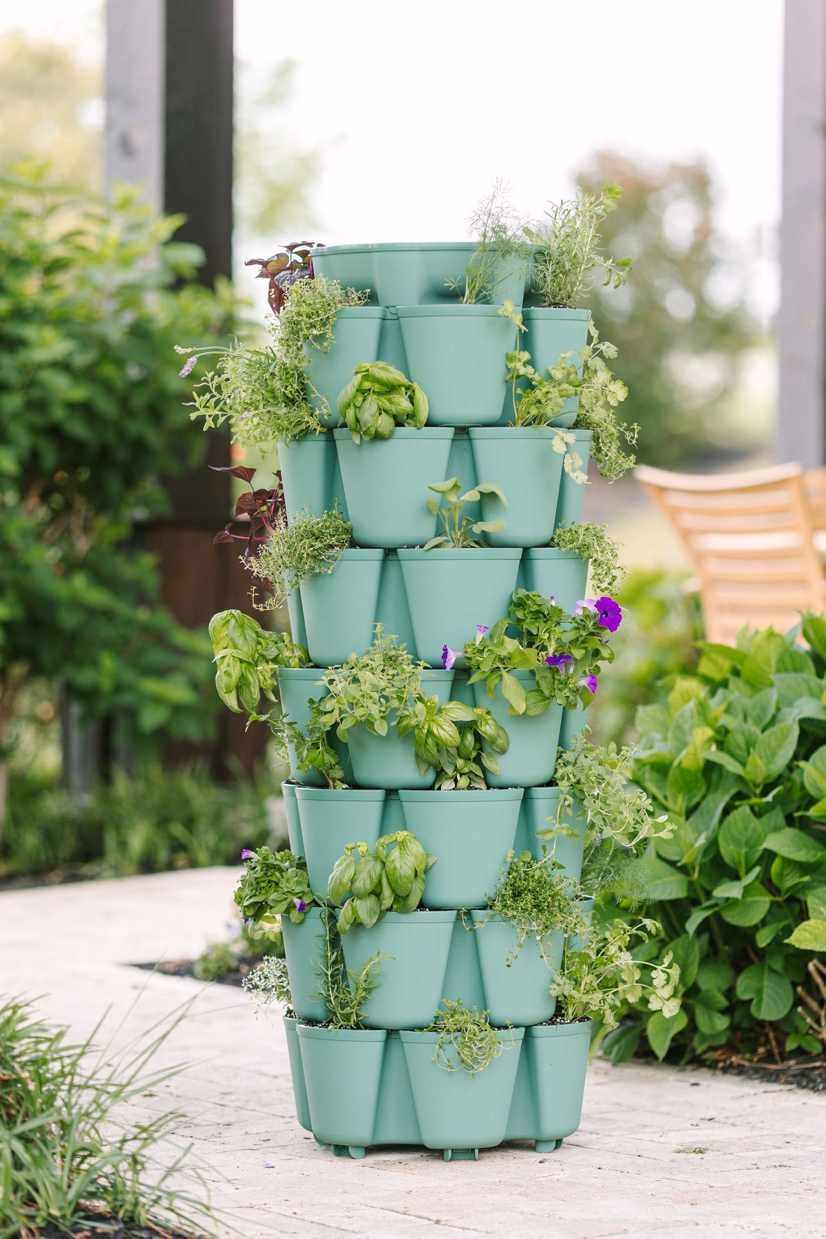 7 Tier GreenStalk Leaf Vertical Planter | Sage (Basic Texture) 