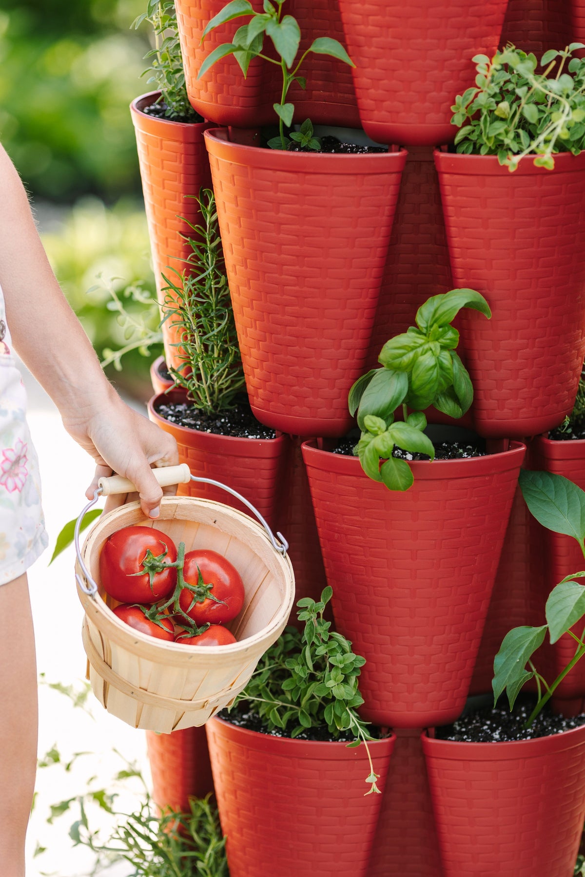 5 Tier GreenStalk Original Vertical Planter | Tomato (Basket Weave Texture) 