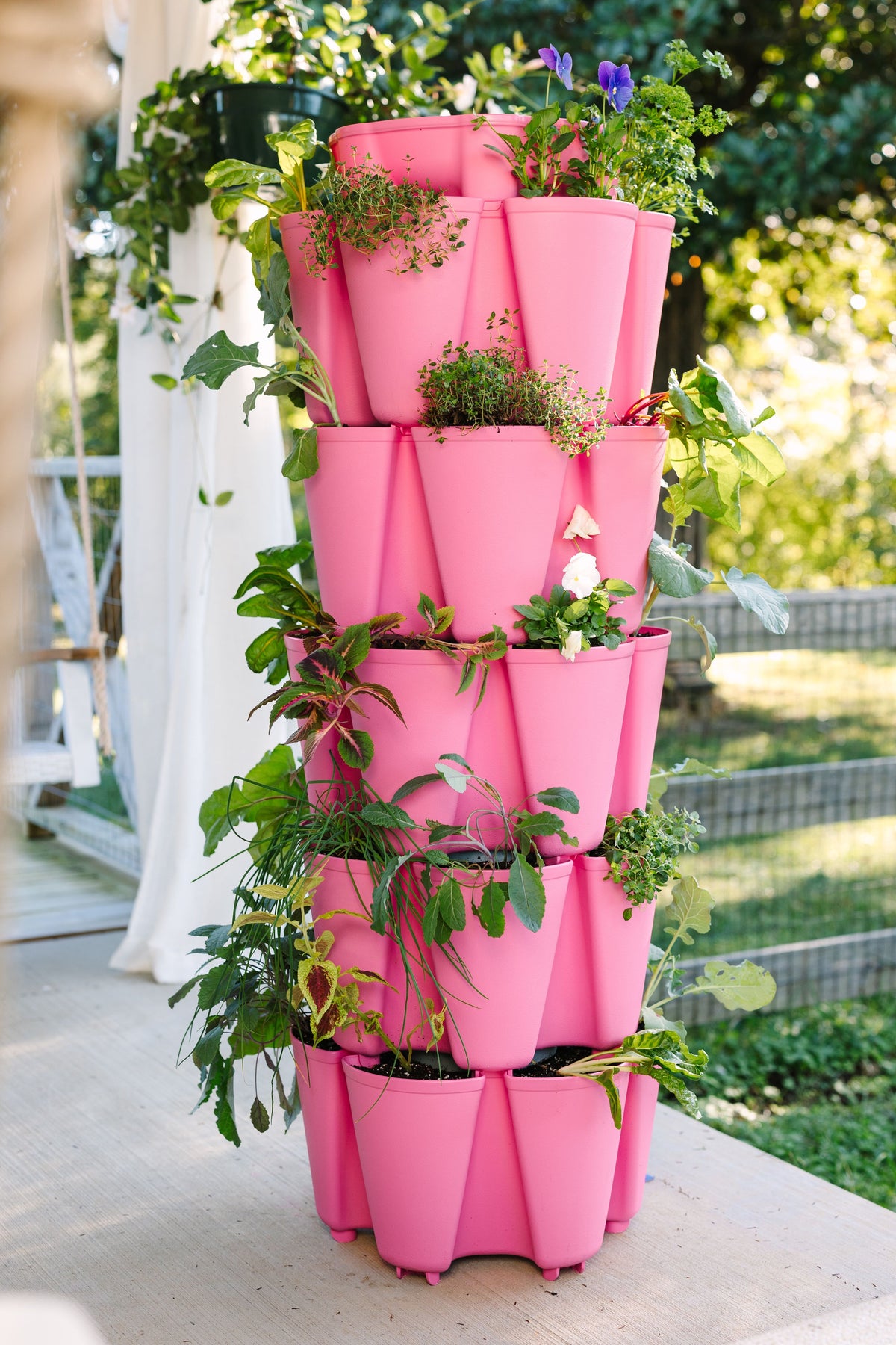 5 Tier GreenStalk Original Vertical Planter | Strawberry Pink (Basic Texture)