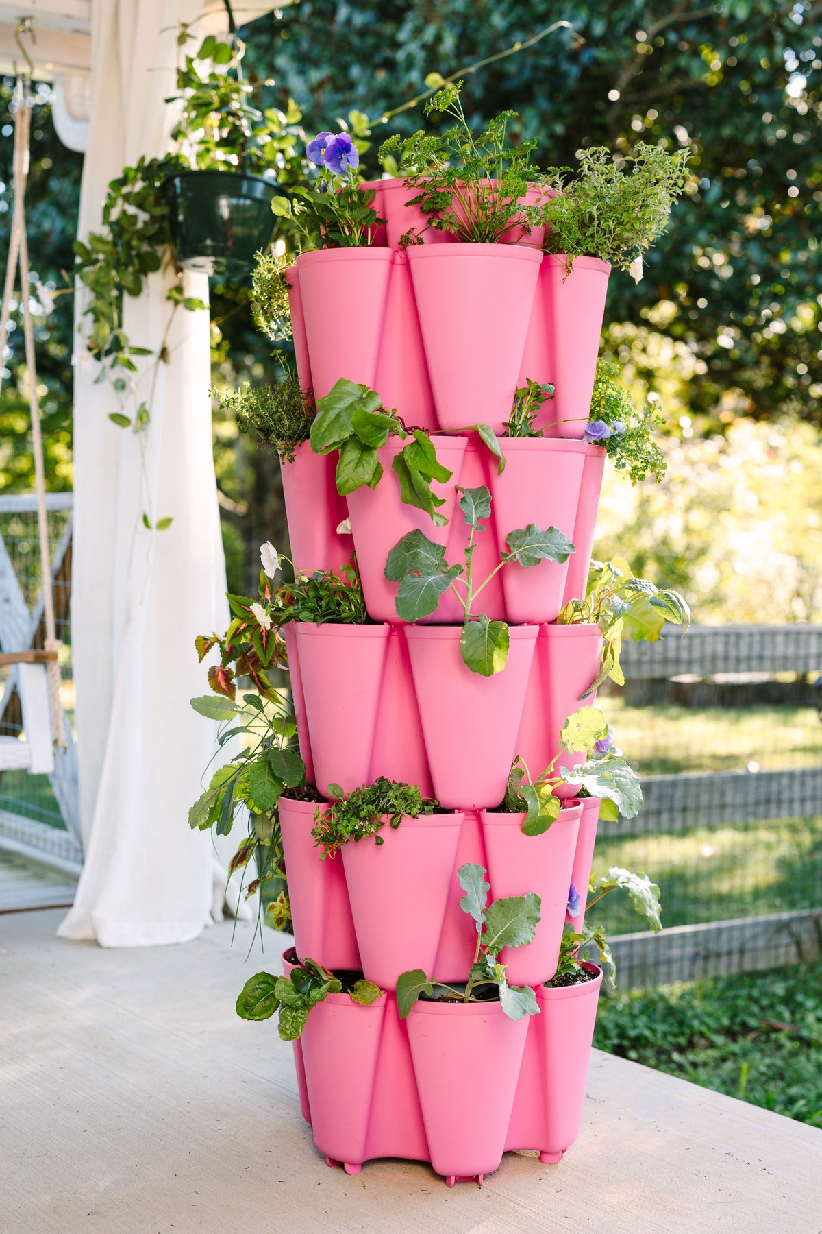 5 Tier GreenStalk Original Vertical Planter | Strawberry Pink (Basic Texture)