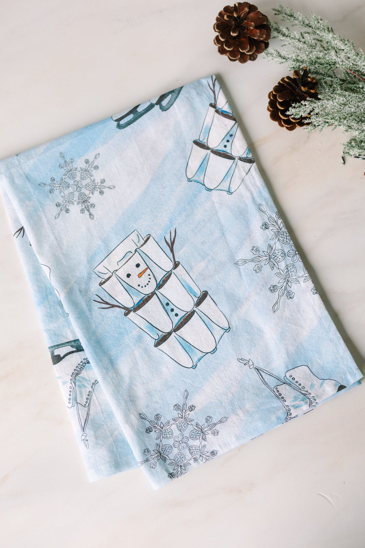 GreenStalk Ice Skating Print Sourdough Towel 