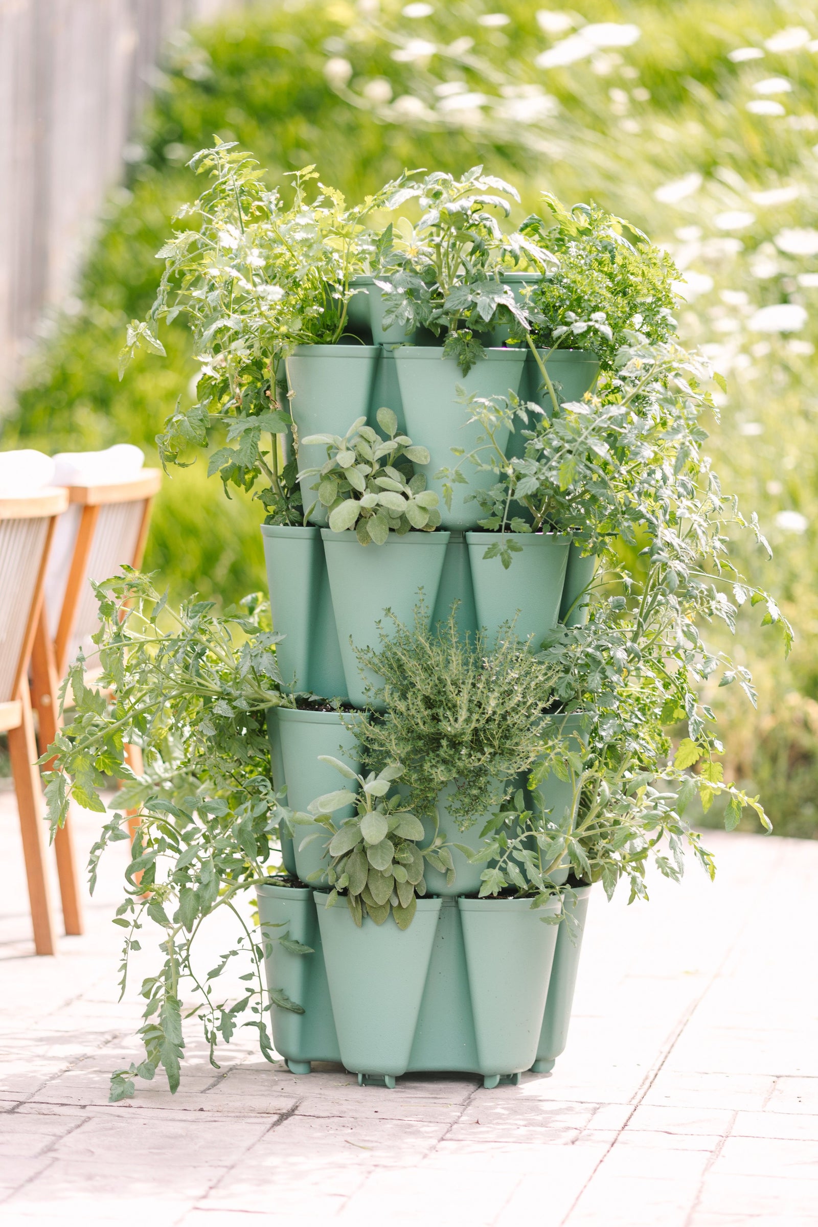 4 Tier GreenStalk Original Vertical Planter | Sage (Basic Texture) 