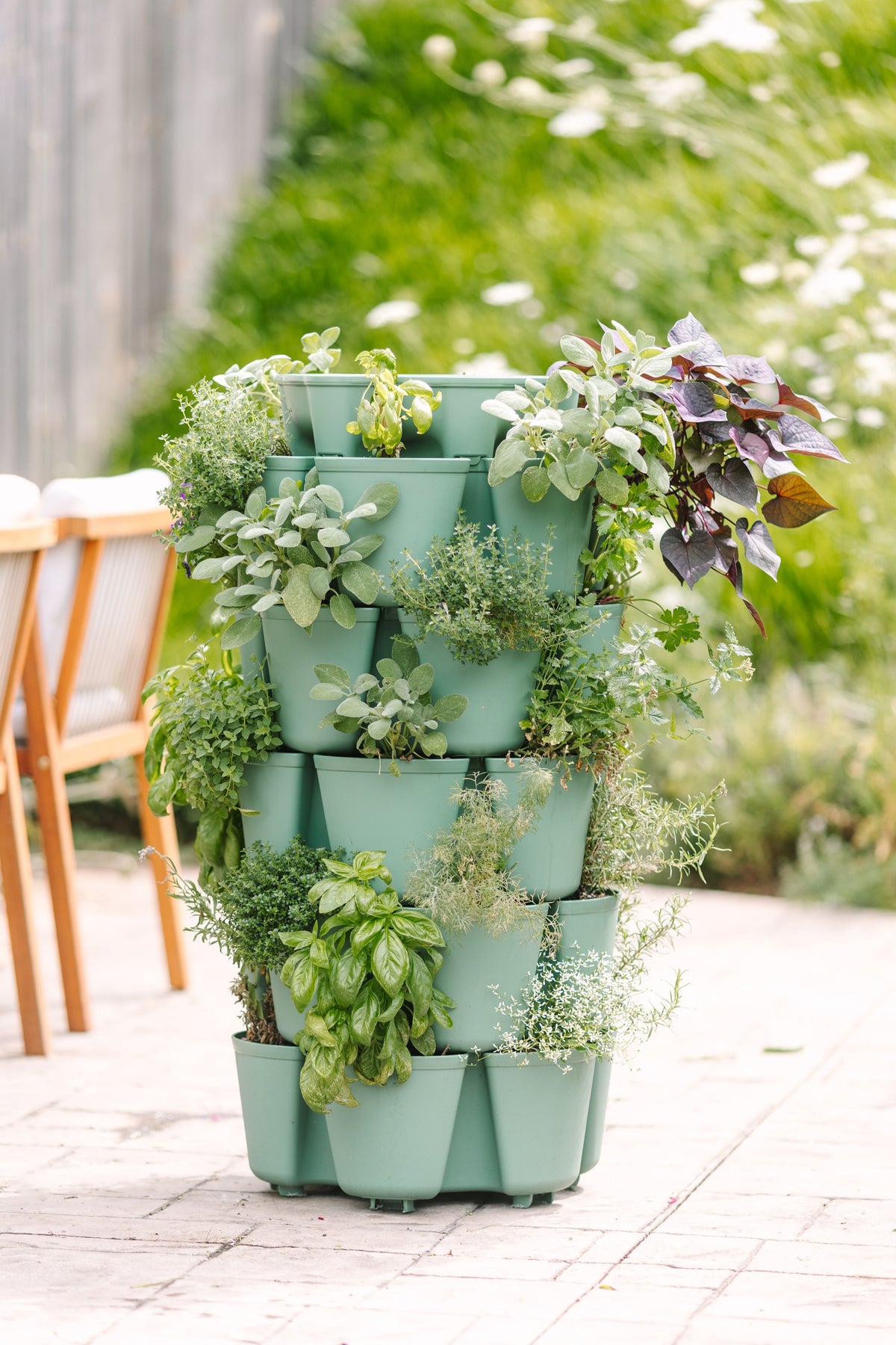 5 Tier GreenStalk Leaf Vertical Planter | Sage (Basic Texture) 