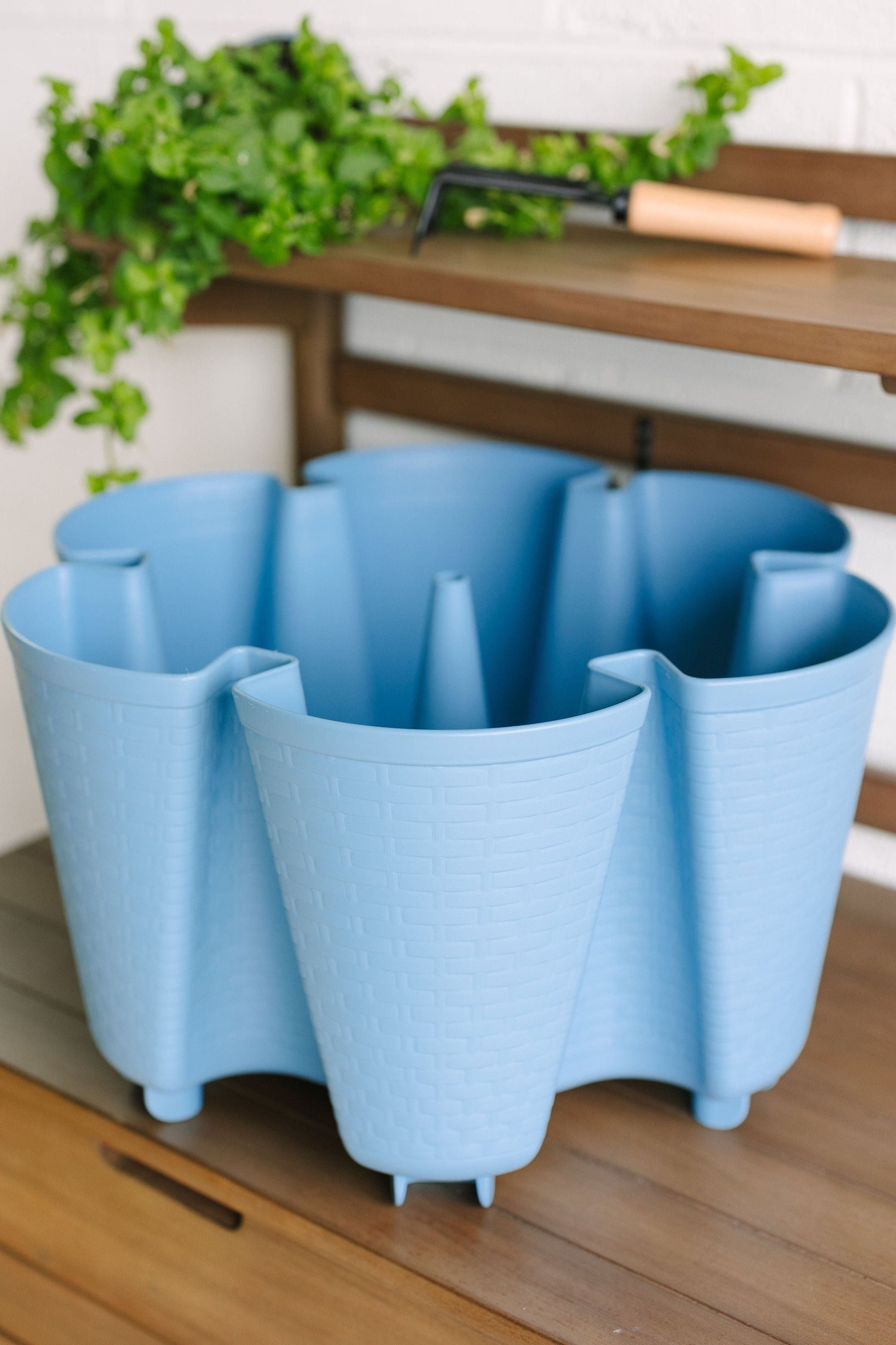 Individual Original Planter | Glacier Blue (Basket Weave Texture) 