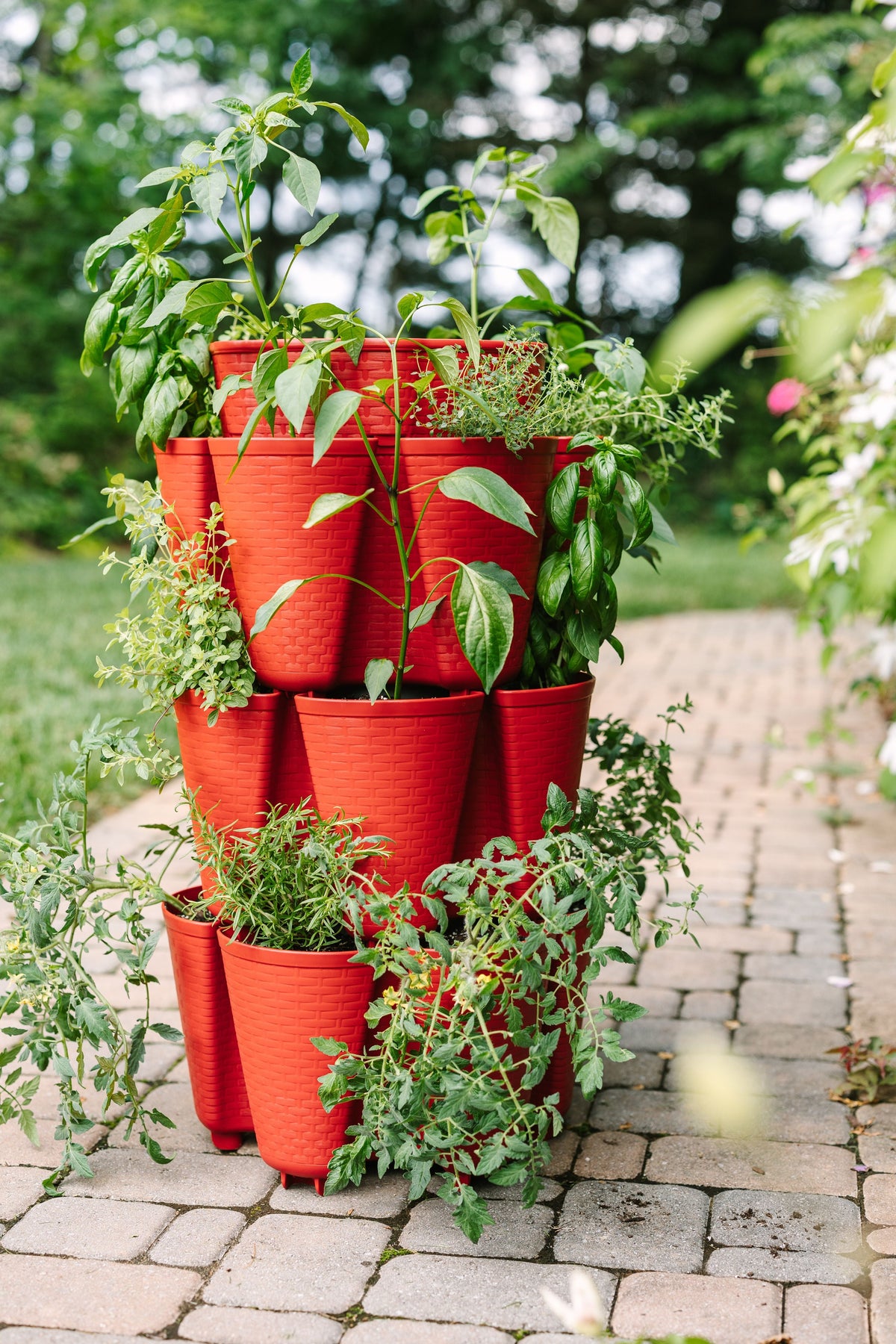 3 Tier GreenStalk Original Vertical Planter | Tomato (Basket Weave Texture) 