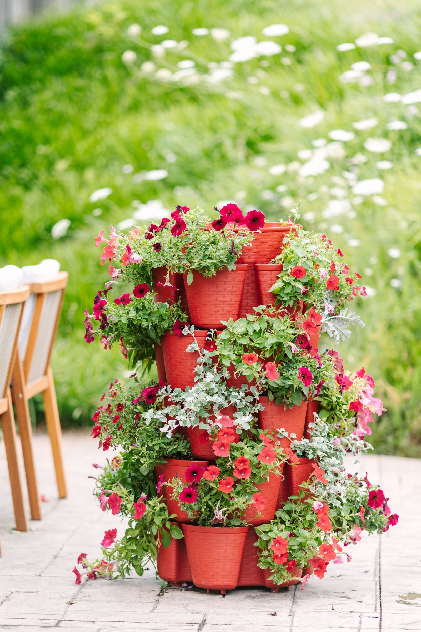 5 Tier GreenStalk Leaf Vertical Planter | Tomato (Basket Weave Texture) 