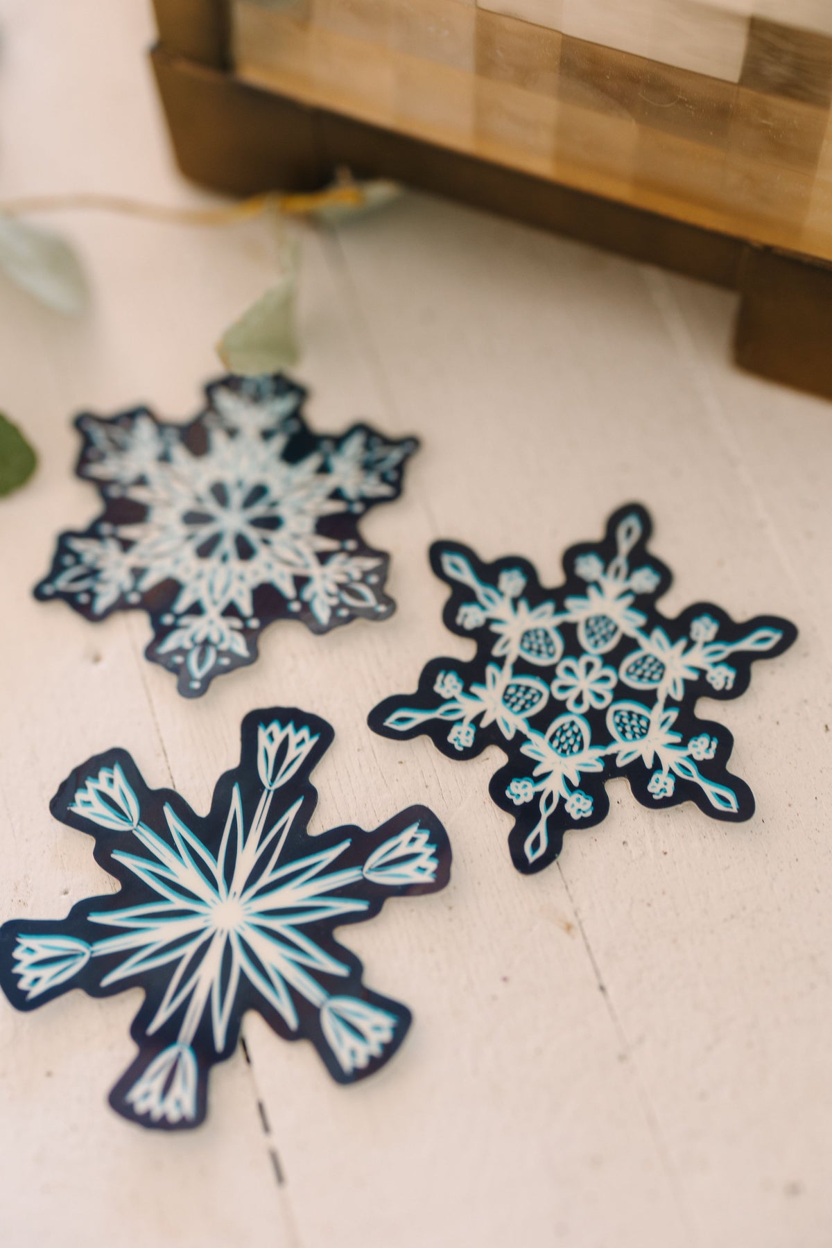 Glow In The Dark Snowflake Sticker - Set of 6 
