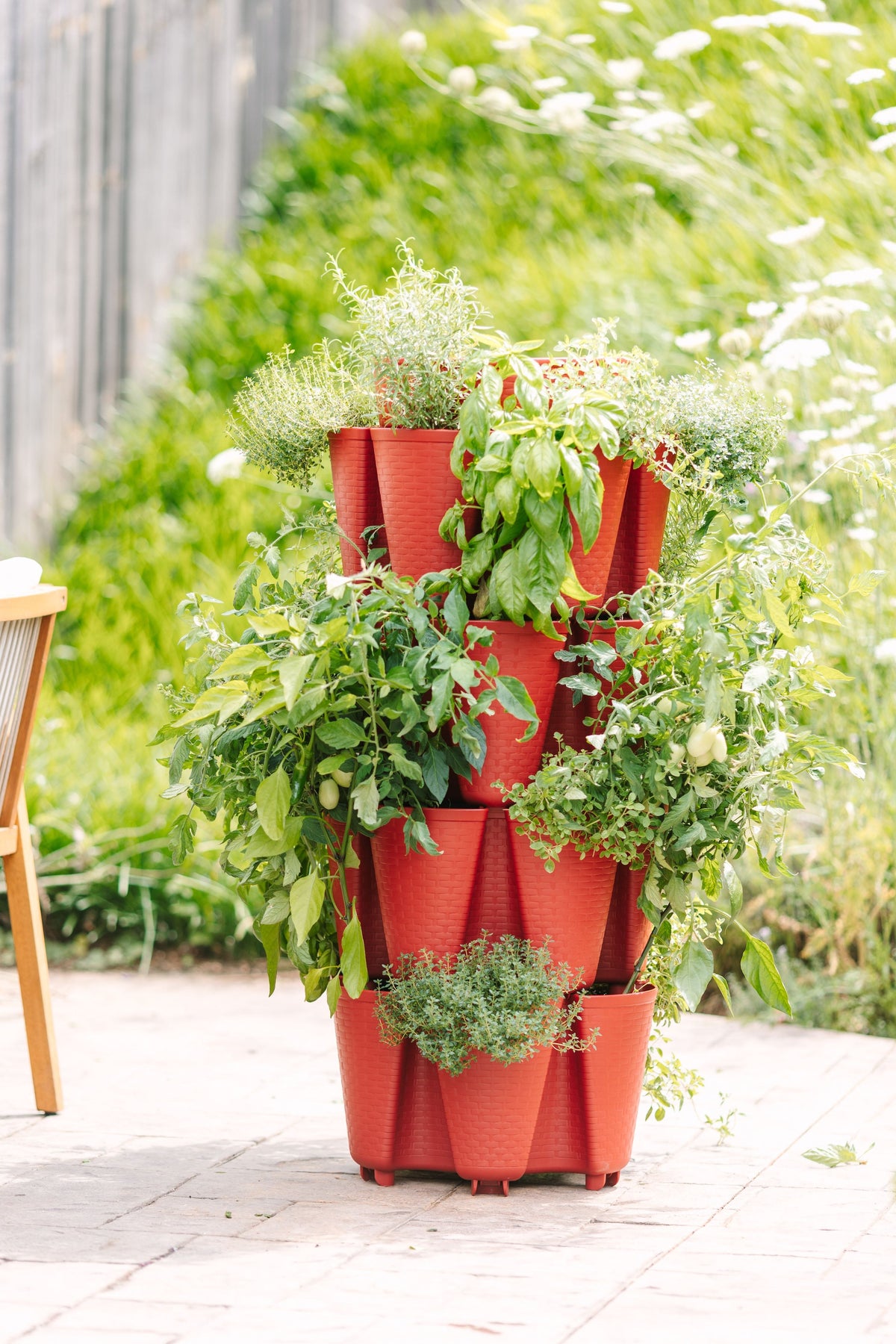 4 Tier GreenStalk Original Vertical Planter | Tomato (Basket Weave Texture) 