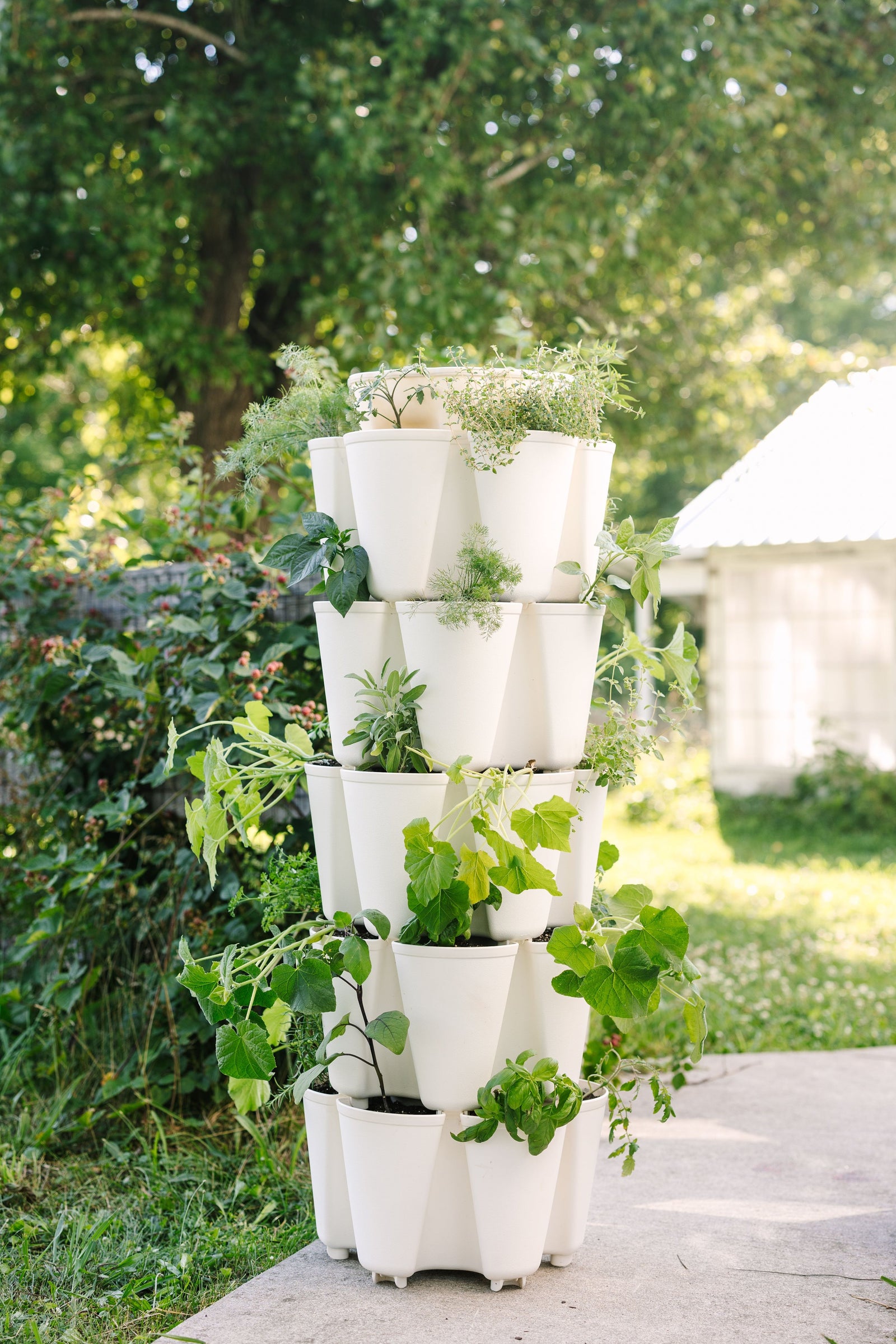 5 Tier GreenStalk Original Vertical Planter | Snow (Basic Texture) 