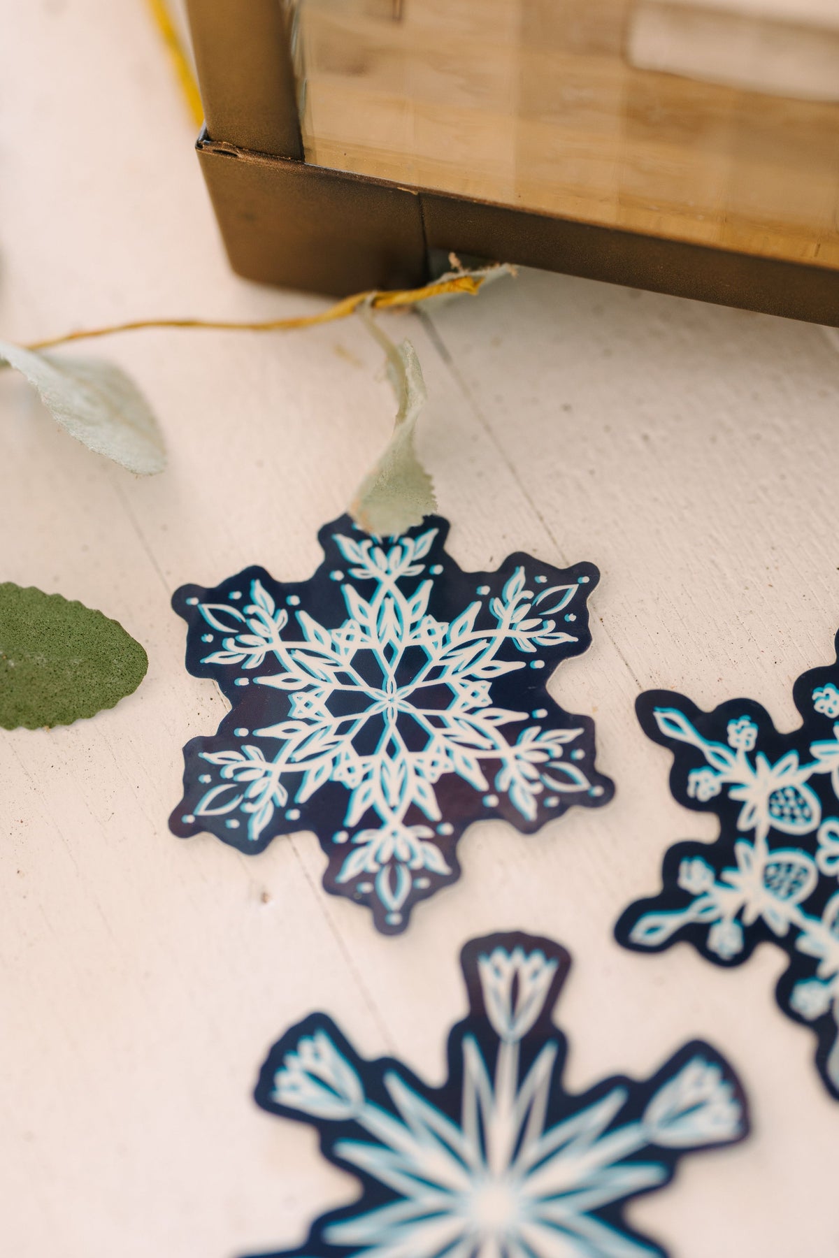 Glow In The Dark Snowflake Sticker - Set of 6 