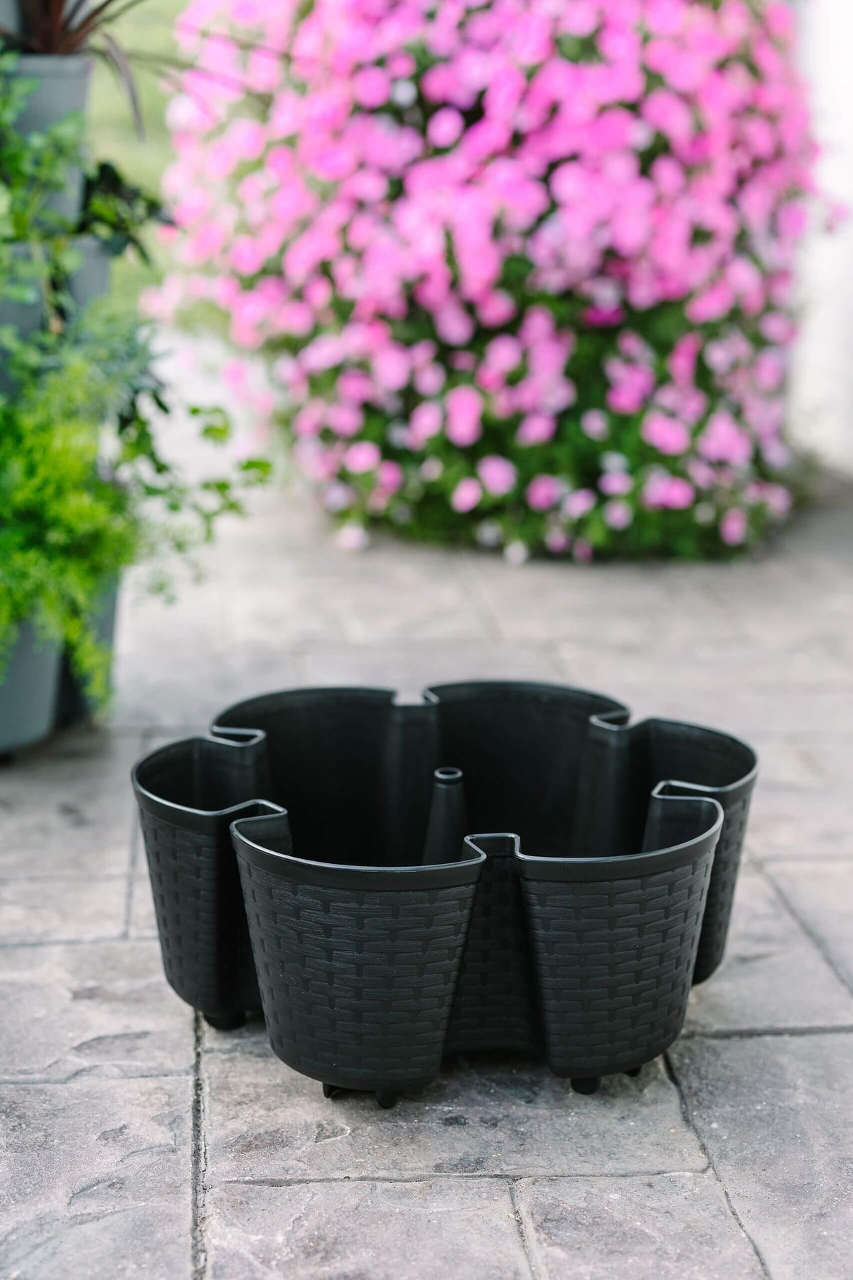 Individual Leaf Planter | Beautiful Black (Basket Weave Texture) 