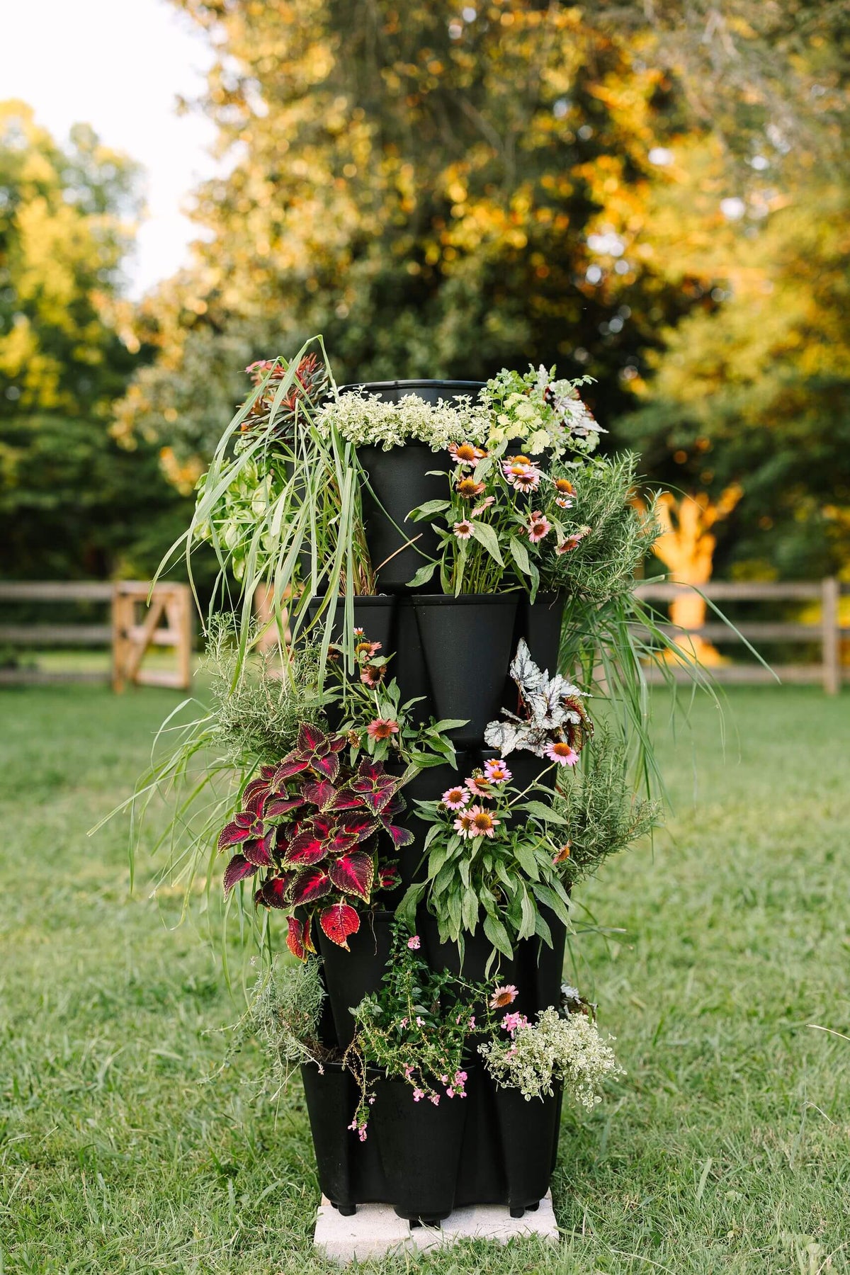 5 Tier GreenStalk Original Vertical Planter | Beautiful Black (Basic Texture) 