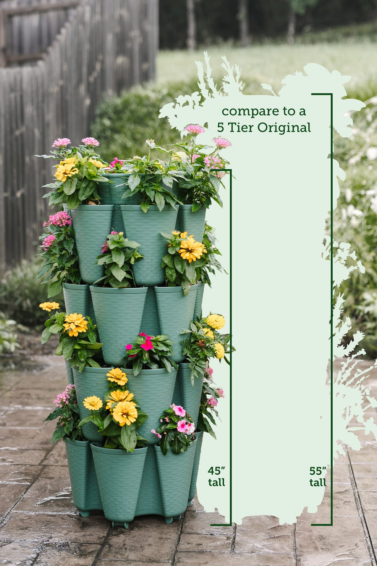 4 Tier GreenStalk Original Vertical Planter | Stunning Stone (Basic Texture) 