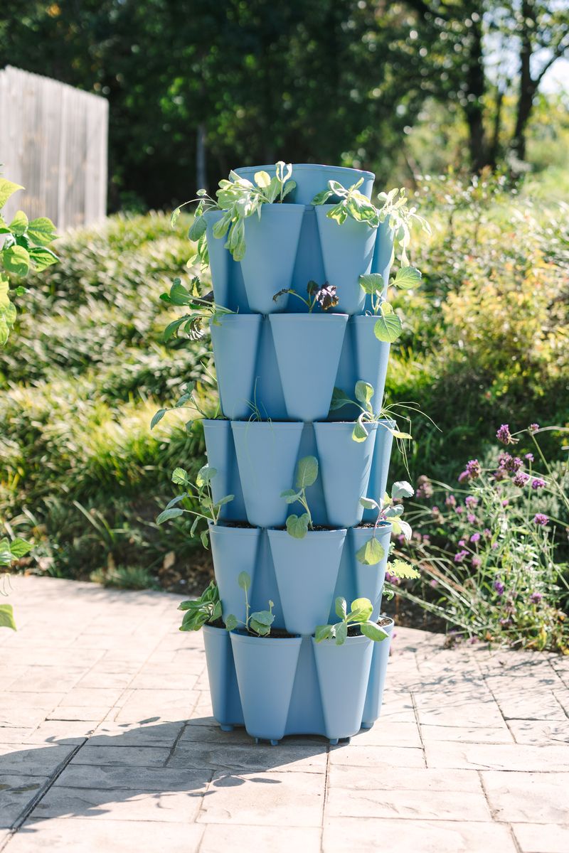 5 Tier GreenStalk Original Vertical Planter | Glacier Blue (Basic Texture) FINAL SALE 