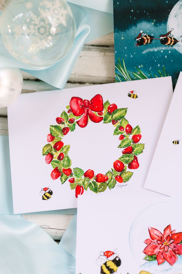 GreenStalk Pack of 12 Christmas Bee Cards 